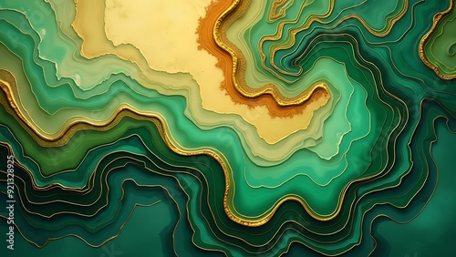 Vibrant colors abstract wallpaper design green and gold