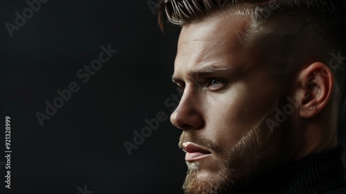 Stylish man with a sharp undercut and textured top