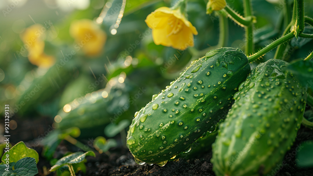 Appetizing fresh green cucumbers Appetizing fresh green cucumbers