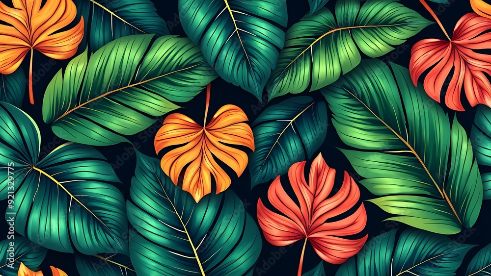 vibrant wallpaper with a variety of lush leaves vibrant wallpaper with a variety of lush leaves