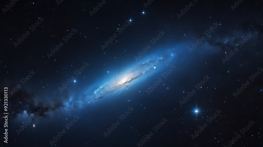 Glowing Nebula in Space Galaxy, Dark Night Starry Sky, Cosmos, Astronomy, Abstract Wallpaper, Background, Backdrop, Display