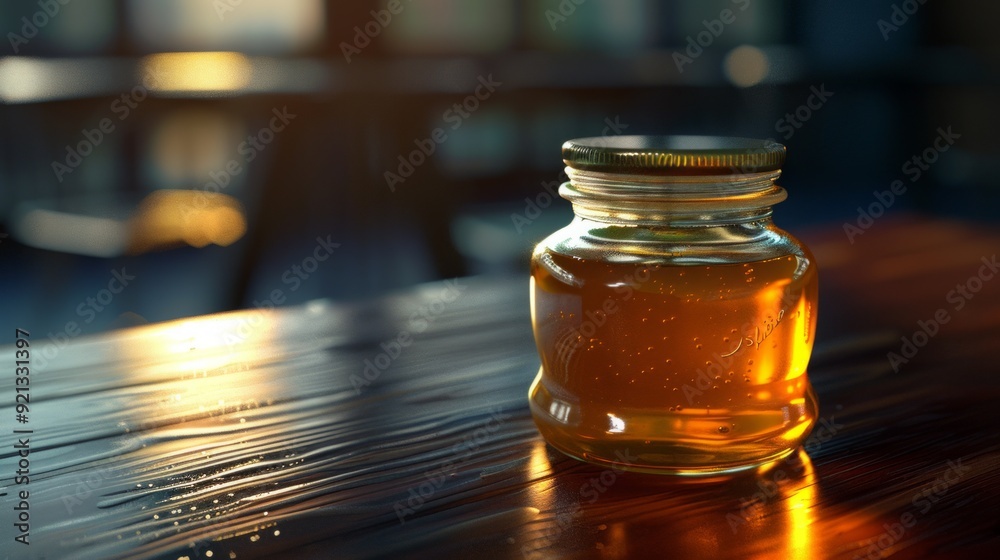 Pure honey in a glass jar Pure honey in a glass jar