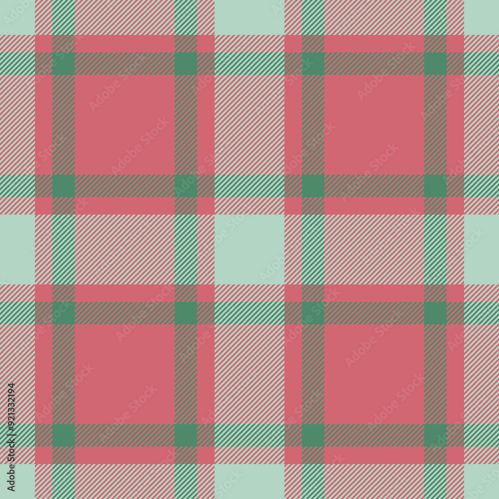A colorful plaid tartan pattern in pastel green and pink, seamless pattern. Perfect for backgrounds