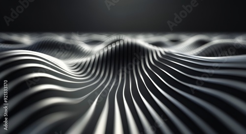 Soft Gray Fabric Waves Undulating Gently Under Soft Light