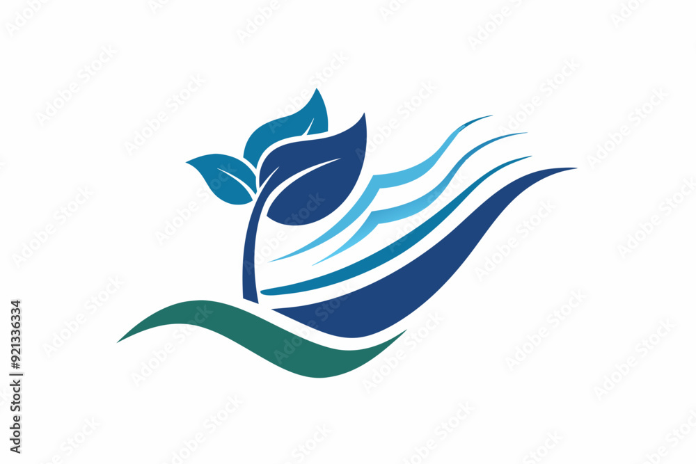 Sapphire flower logo flowy wind vector design illustration on white background Sapphire flower logo flowy wind vector design illustration on white background