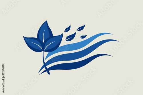Sapphire flower logo flowy wind vector design illustration on white background