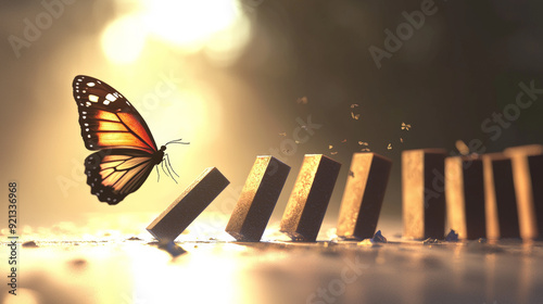 The Butterfly Effect: Domino Chain Reaction in Hyper Realism. Generative ai