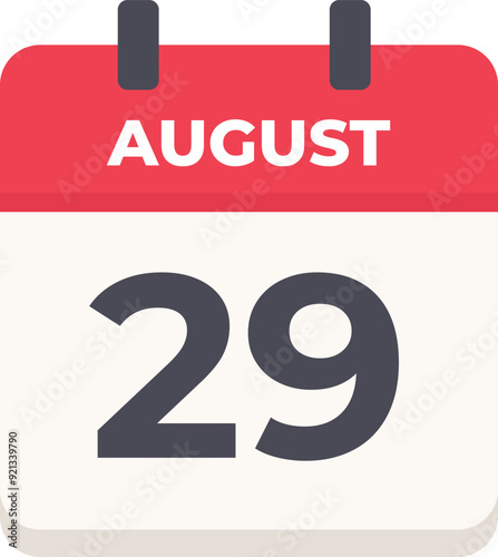 August 29 - Daily Calendar Icon in flat design style