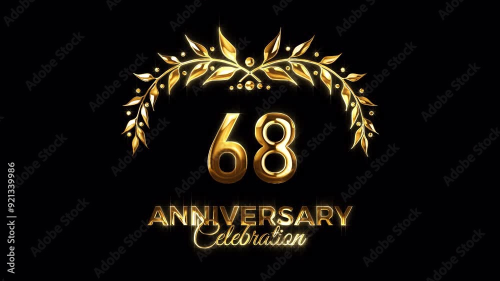 68th Anniversary Celebration. Happy 68 Years Anniversary Animation in ...