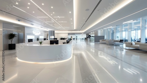 Modern Reception Area With Bright Lighting and Minimalist Design