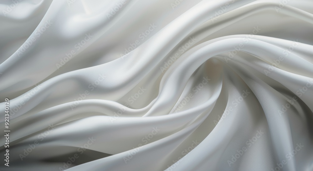 Soft Cream Silk Fabric Draped Elegantly on a Smooth Surface Soft Cream Silk Fabric Draped Elegantly on a Smooth Surface