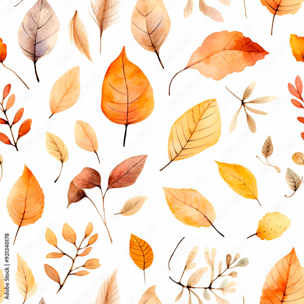 Obraz premium autumn leaves seamless pattern