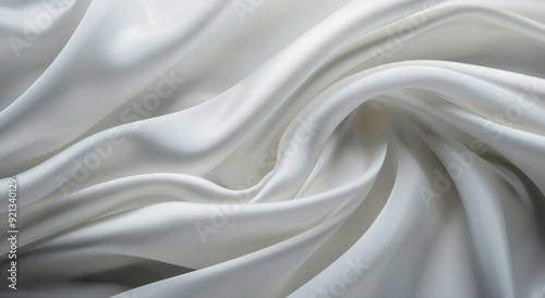 Soft Cream Silk Fabric Draped Elegantly on a Smooth Surface