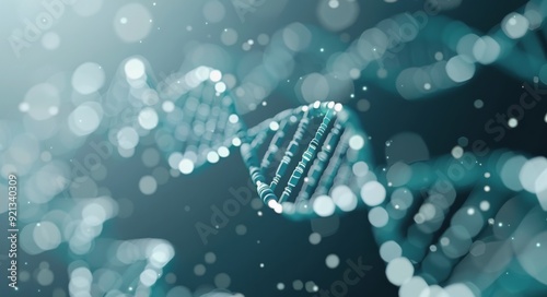Abstract Representation of DNA Helix With Water Droplets in a Soft Light Envi...