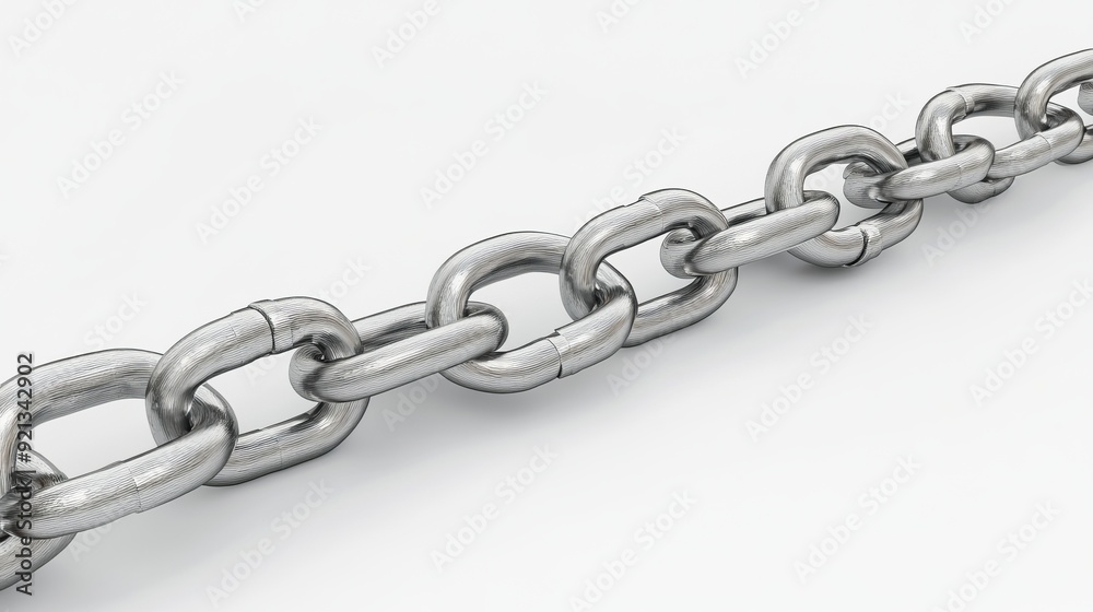3D rendering of a metal chain isolated on a white background 3D rendering of a metal chain isolated on a white background