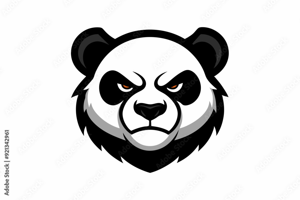 the scary panda logo vector design illustration on white background the scary panda logo vector design illustration on white background