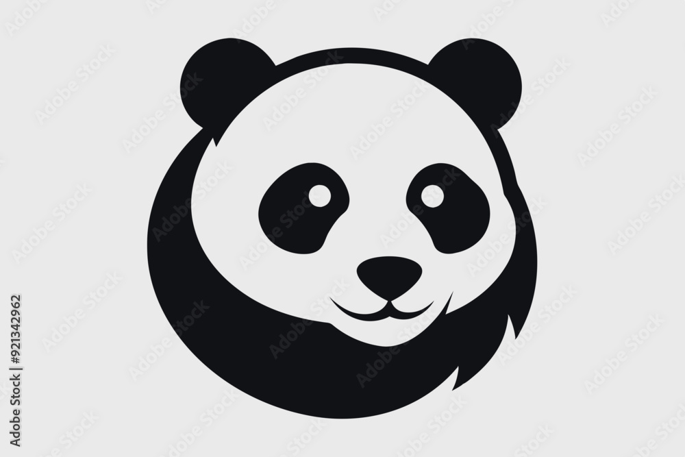 Fototapeta premium the scary panda logo vector design illustration on white background 