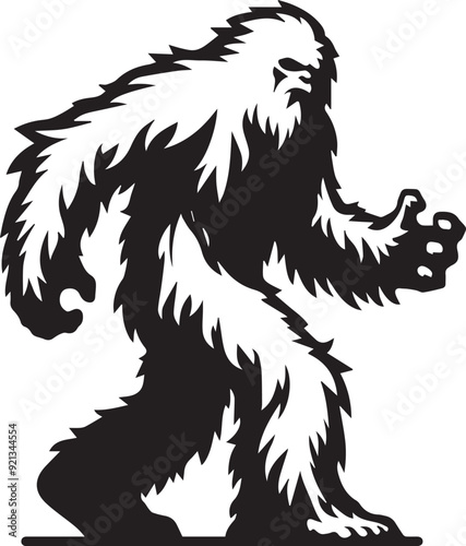 Yeti vector silhoutte illustration photo