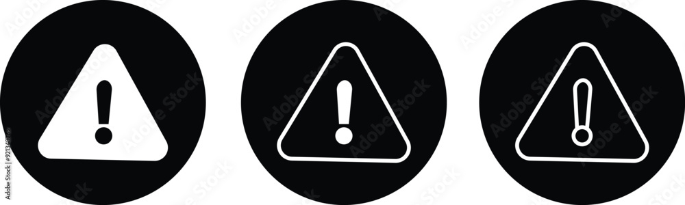 Danger warning icon set. alert triangle warn sign in black flat and line vector collection isolated on transparent background. exclamation attention sign icon. Hazard attention alert, Risk symbol. Danger warning icon set. alert triangle warn sign in black flat and line vector collection isolated on transparent background. exclamation attention sign icon. Hazard attention alert, Risk symbol.