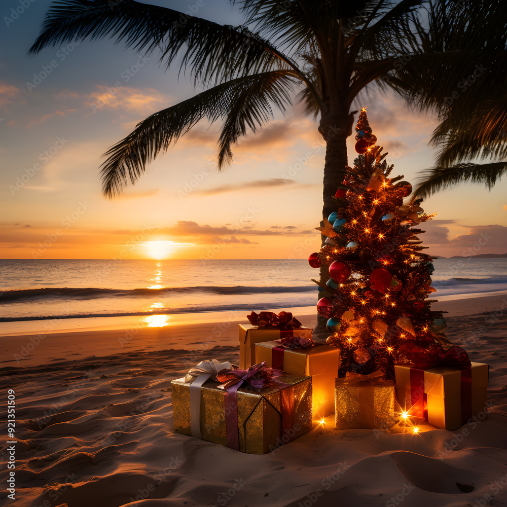 Obraz premium The Merry Beachside Christmas: An Unconventional Holiday Destination