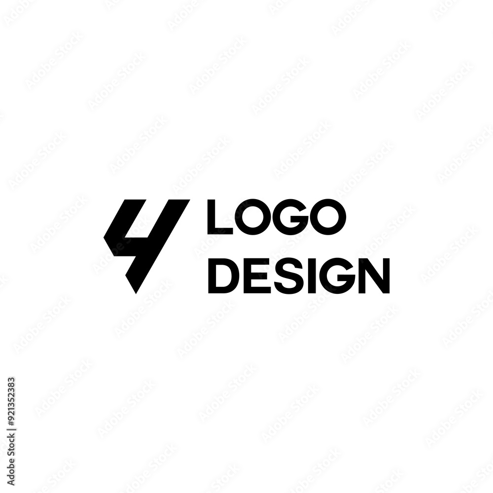 letter 4 simple letter logo letter 4 simple letter logo