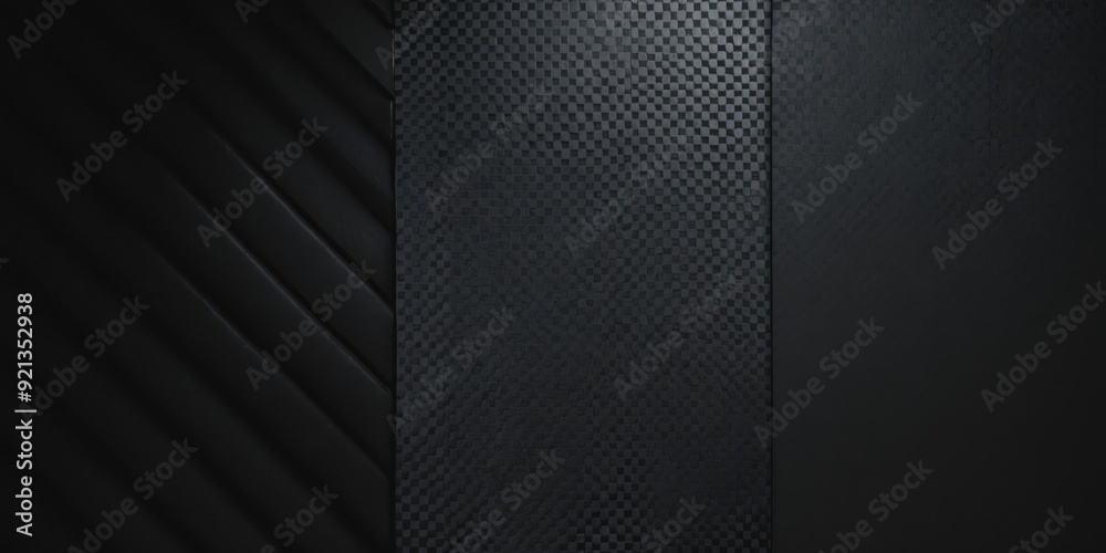 Obraz premium This image displays a dark, textured background featuring different patterns and sections creating depth.