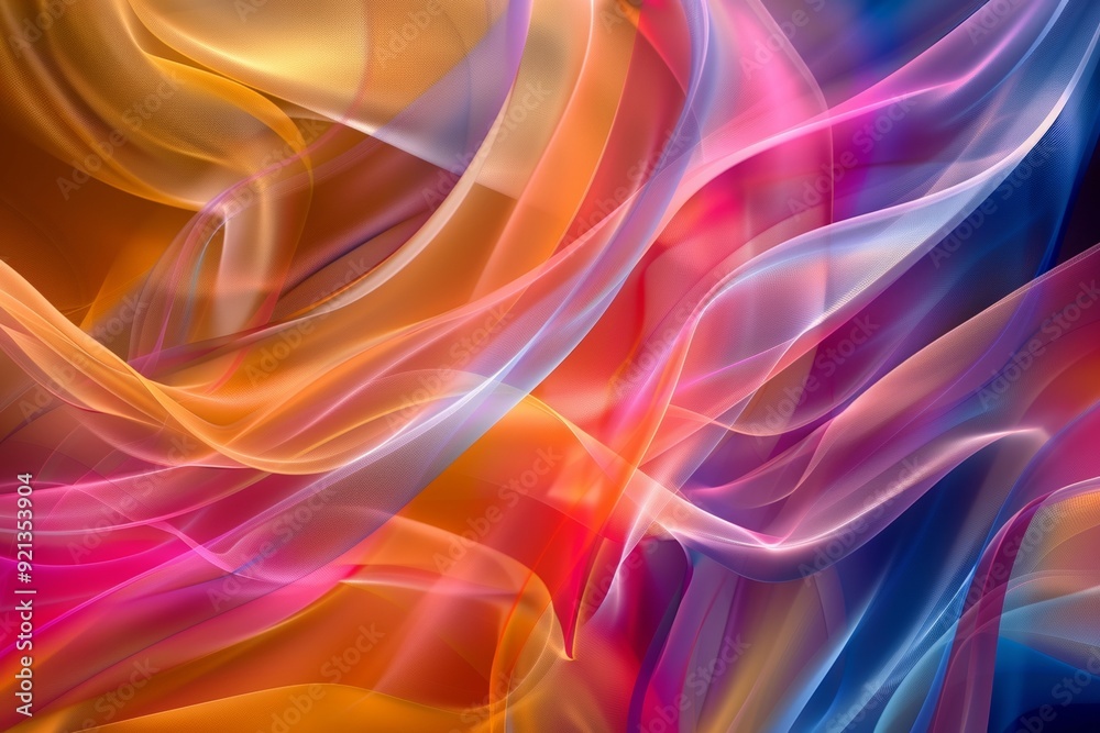 Fototapeta premium Abstract colorful background with soft waves of color and light, creating an elegant and dreamy atmosphere