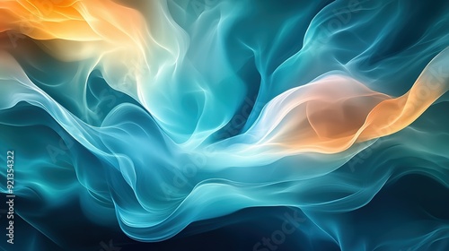 Wallpaper Mural An abstract background with swirling shades of blue and green, creating a sense of movement and depth.  Torontodigital.ca