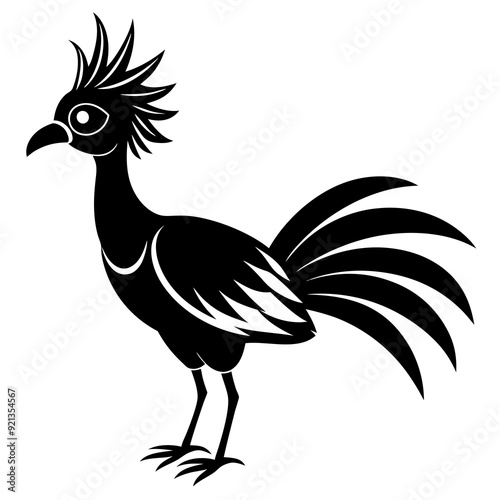 Hoatzin Bird Vector Illustration on White Background – SVG, Cricut Cut Files, Vector Clipart, T-Shirt Graphics, Graphic Element