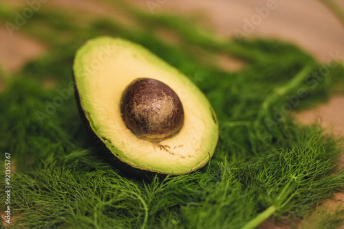 Avocado cut in half