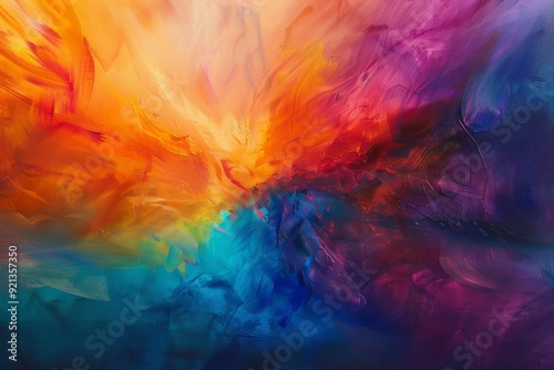 Wallpaper Mural Abstract artwork showcasing a colorful sky with vibrant hues and dynamic brushstrokes, Mark the occasion with a vibrant and uplifting piece of artwork Torontodigital.ca