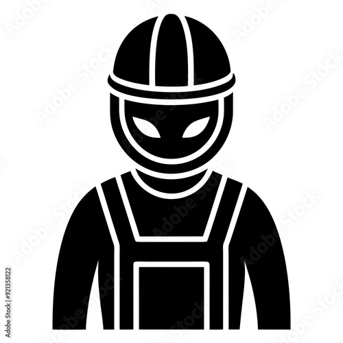 The man a head on helmet art vector