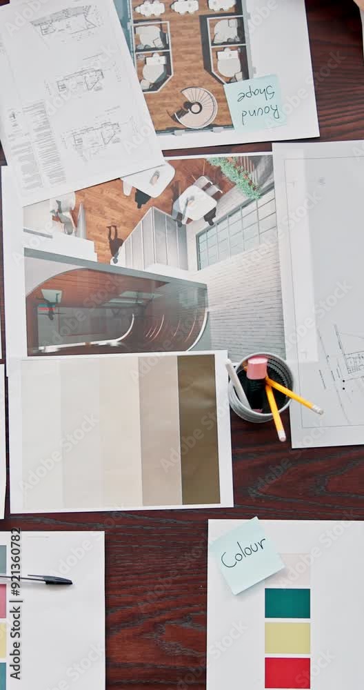 Office, meeting and people with handshake by paperwork for interior ...