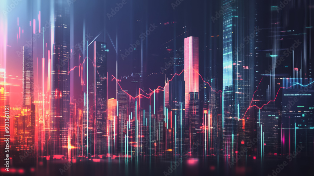 Smart digital city with connection network that is at the cutting edge of innovation in technology and business with bright, modern skyscrapers. Backgrounds for technology and charts and graphs Smart digital city with connection network that is at the cutting edge of innovation in technology and business with bright, modern skyscrapers. Backgrounds for technology and charts and graphs