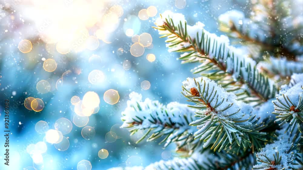 frozen pine tree by snow fall at winter at forest video looping background frozen pine tree by snow fall at winter at forest video looping background