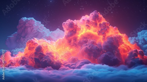 3d concept of big data cloud storage