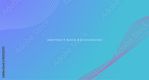 Blue gradient background with abstract wave line. simple gradient background.