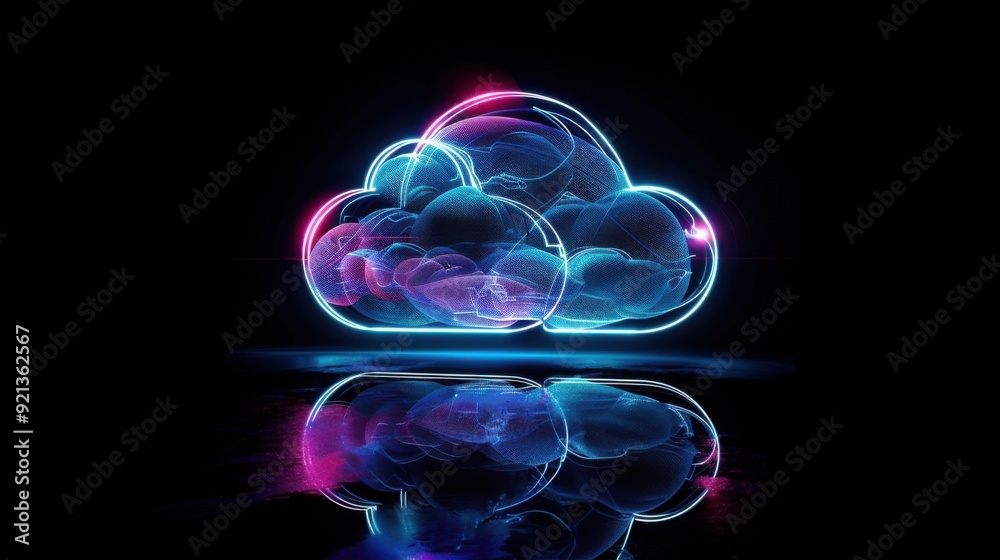 3d concept of big data cloud storage 3d concept of big data cloud storage