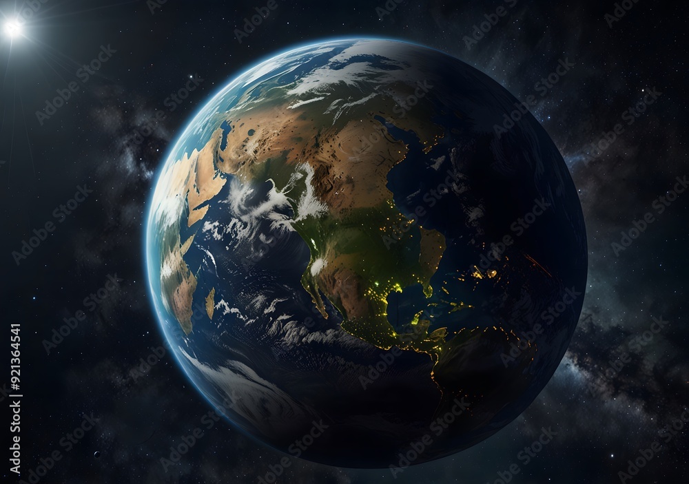 Fototapeta premium Earth planet. High quality digital space