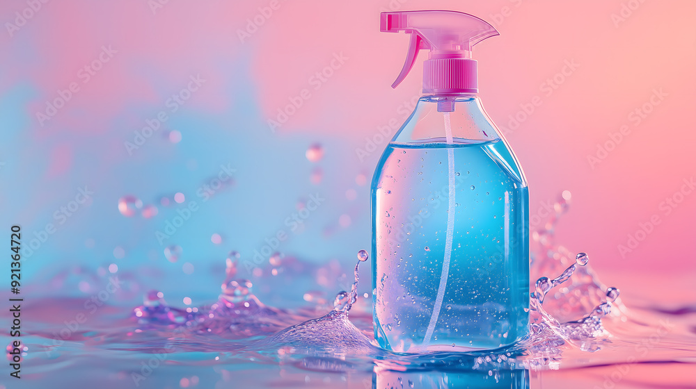 Fresh Clean: Dynamic Spray on a Pink and Blue Splash Fresh Clean: Dynamic Spray on a Pink and Blue Splash