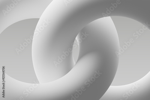 Obraz na płótnie Abstract design of intertwined white shapes against a light gray background w salonie