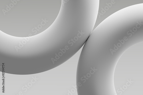 Obraz na płótnie Abstract view of two interlocking white shapes on a light background w salonie