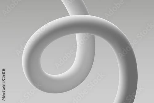 Obraz na płótnie Curving white sculptures intertwine against a minimalist gray background in an artistic display w salonie