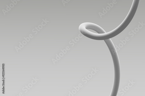 Obraz na płótnie Abstract white sculpture with a twisted form against a minimalist gray background w salonie