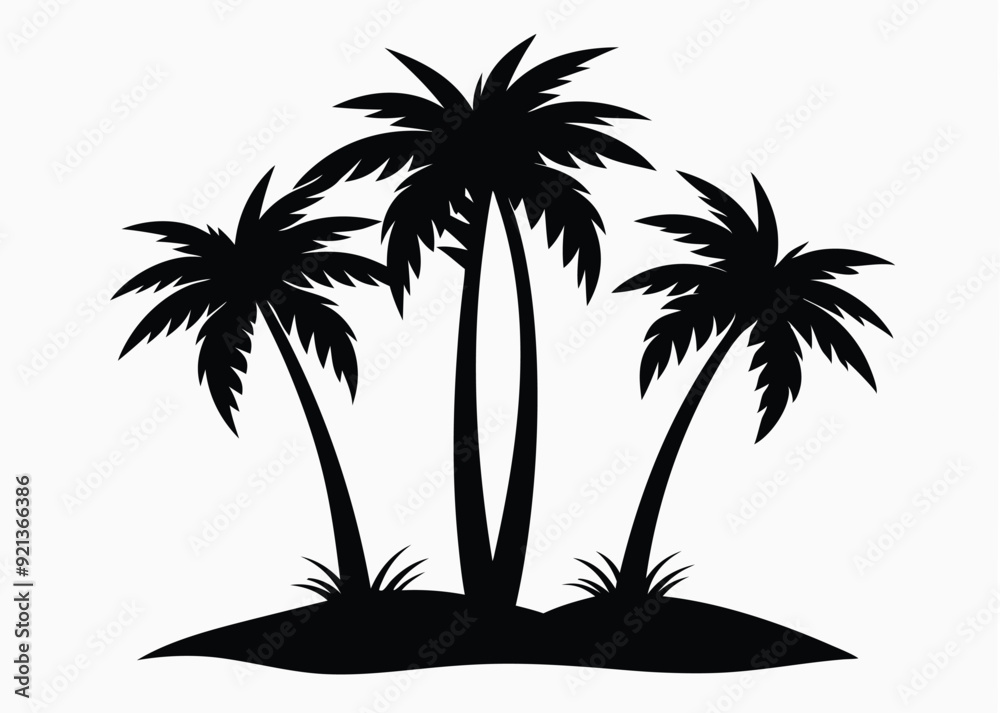 Fototapeta premium palm tree silhouette vector illustration 