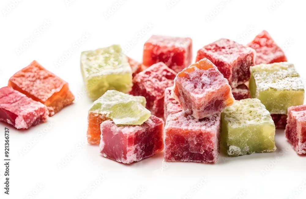 Traditional Turkish delight on white background Traditional Turkish delight on white background