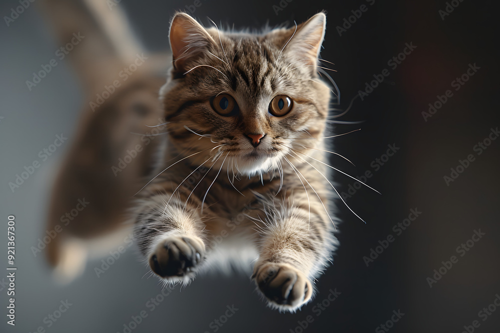 Naklejka premium Asian cat in a jumping pose