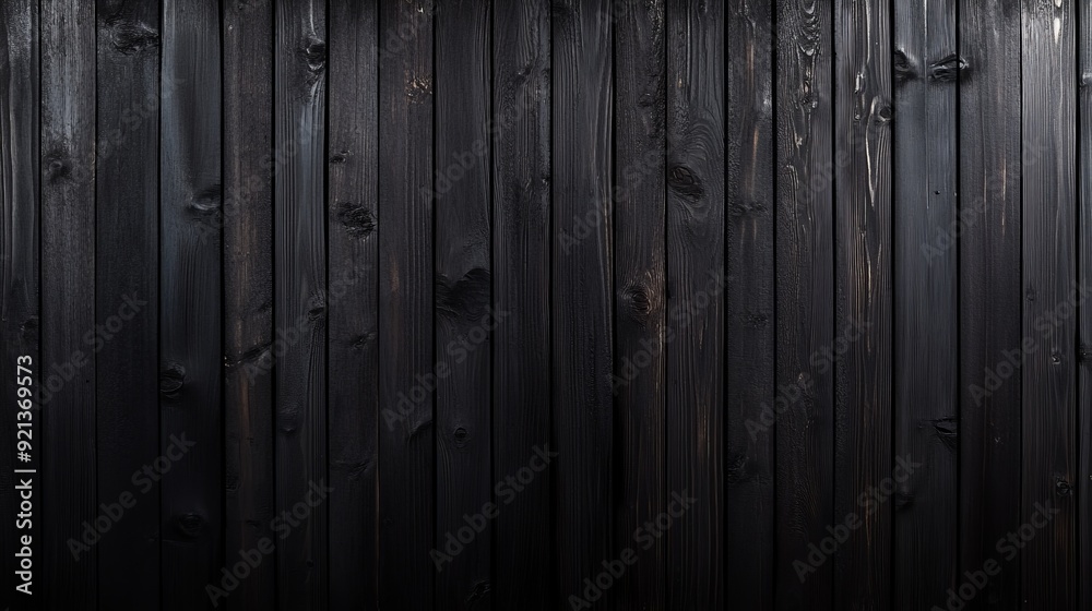 Obraz premium Black Wooden Wall Texture