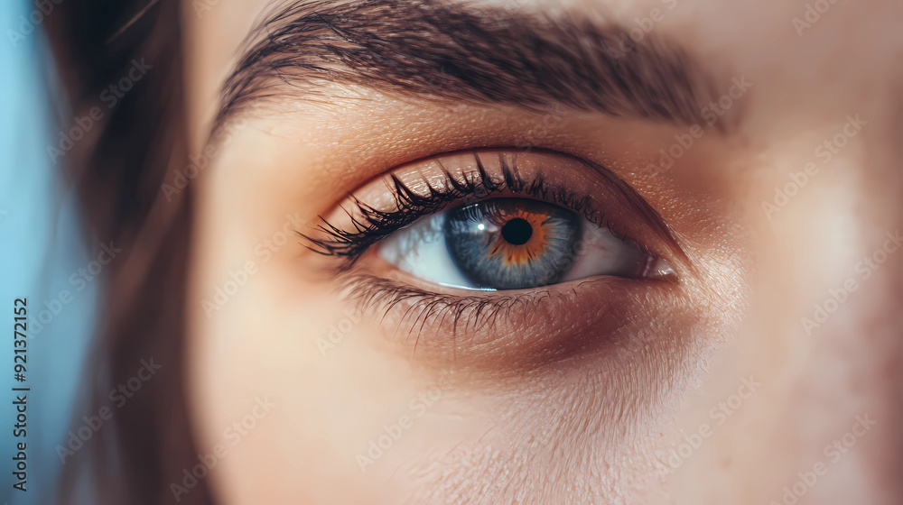Obraz premium Intense Focus: Close-Up of a Woman's Eye