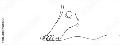 Line feet. Woman ankles and legs with heels and fingers. Beauty or medicine human body infographic elements. Spa skin care and pedicure. Naked foot soles. Vector barefoot sketches set